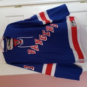 NY Rangers blue Reebok NFL jersey size Large.